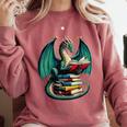 Books Dragon Reading Book Lover Comfort Colors Sweatshirt Orchid Books Dragon Reading Book Lover Comfort Colors Sweatshirt Orchid