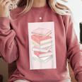 Books Flowers Art Flower Stack Pastel Feminine Comfort Colors Sweatshirt Orchid