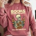Books Make Me Happy Skeleton Read Reading Librarian Book Comfort Colors Sweatshirt Orchid Books Make Me Happy Skeleton Read Reading Librarian Book Comfort Colors Sweatshirt Orchid