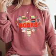 Books Heart Valentines Day Books Are My Love Language Comfort Colors Sweatshirt Orchid
