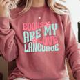 Books Are My Love Language Book Lover Reading Comfort Colors Sweatshirt Orchid