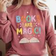 Books Are Magic Whimsical Retro Bookworm Comfort Colors Sweatshirt Orchid Books Are Magic Whimsical Retro Bookworm Comfort Colors Sweatshirt Orchid