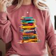 Books Painting Colorful Art Abstract Graphic Books Comfort Colors Sweatshirt Orchid