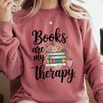Books Are My Therapy Coffee Books Flowers Bookish Book Lover Comfort Colors Sweatshirt Orchid Books Are My Therapy Coffee Books Flowers Bookish Book Lover Comfort Colors Sweatshirt Orchid