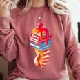 Books Reading Ice Cream Comfort Colors Sweatshirt Orchid