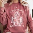 I Like My Books Spicy And My Coffee ICY Skeleton Meme Comfort Colors Sweatshirt Orchid I Like My Books Spicy And My Coffee ICY Skeleton Meme Comfort Colors Sweatshirt Orchid