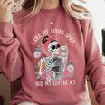 I Like My Books Spicy And My Coffee ICY Skeleton Women Comfort Colors Sweatshirt Orchid I Like My Books Spicy And My Coffee ICY Skeleton Women Comfort Colors Sweatshirt Orchid
