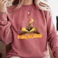 Books Tea Repeat Comfort Colors Sweatshirt Orchid