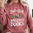 Bookworm Book Just A Girl Who Loves Books Comfort Colors Sweatshirt Orchid Bookworm Book Just A Girl Who Loves Books Comfort Colors Sweatshirt Orchid