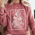 The Bookworm Book Reader Reading Tarot Card Witchy Moon Comfort Colors Sweatshirt Orchid