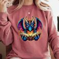 Bookworm Dragon Reading Book Lover Comfort Colors Sweatshirt Orchid