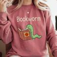 Bookworm Worm Reading Book Lover Read Books Librarian Comfort Colors Sweatshirt Orchid