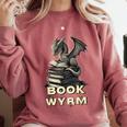 Bookwyrm Dragon Fantasy Bookish Fairytale Book Lover Comfort Colors Sweatshirt Orchid