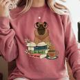 Capybara Glasses Reading Books Capybara Nerd Bookworm Comfort Colors Sweatshirt Orchid Capybara Glasses Reading Books Capybara Nerd Bookworm Comfort Colors Sweatshirt Orchid