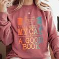 Cat & Book Art For Men Women Cat Librarian Novel Book Lover Comfort Colors Sweatshirt Orchid Cat & Book Art For Men Women Cat Librarian Novel Book Lover Comfort Colors Sweatshirt Orchid