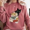 Cat And Books Flowers Reading Club Cat Lover Bookworm Comfort Colors Sweatshirt Orchid Cat And Books Flowers Reading Club Cat Lover Bookworm Comfort Colors Sweatshirt Orchid