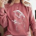 Cat Holds Book Writing Animal Print Motif Drawing Art Cat Comfort Colors Sweatshirt Orchid