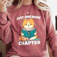 Cat Reading Books Bookworm Read One More Chapter Comfort Colors Sweatshirt Orchid