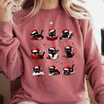 Cat Reading Books Lover Christmas Cat Lover Xmas Comfort Colors Sweatshirt Orchid