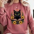 Cat For Women Book Lover Cute Cat And Book Comfort Colors Sweatshirt Orchid Cat For Women Book Lover Cute Cat And Book Comfort Colors Sweatshirt Orchid