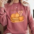 Cats Books And Coffee Heart Cozy Cat Lover Bookworm Readers Comfort Colors Sweatshirt Orchid