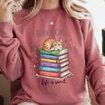Cats Books Lover Men Women Comfort Colors Sweatshirt Orchid Cats Books Lover Men Women Comfort Colors Sweatshirt Orchid