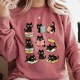 Cats Reading Books Cat Lover Comfort Colors Sweatshirt Orchid