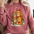 Cats Reading Books Christmas Tree Comfort Colors Sweatshirt Orchid