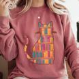 Cats Reading Books Librarian Library Readers Comfort Colors Sweatshirt Orchid