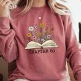 Chapter 60 60th Birthday Floral Open Book With Flowers Comfort Colors Sweatshirt Orchid