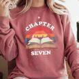 Chapter Seven Book Reading 7th Birthday 7 Year Old Comfort Colors Sweatshirt Orchid
