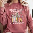 Chasing That Scholastic Book Fair Feeling Apparel Comfort Colors Sweatshirt Orchid Chasing That Scholastic Book Fair Feeling Apparel Comfort Colors Sweatshirt Orchid