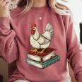 Chicken Books Back To School First Day Of School Boys Girls Comfort Colors Sweatshirt Orchid Chicken Books Back To School First Day Of School Boys Girls Comfort Colors Sweatshirt Orchid