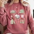 Christmas Book Lover Reading Reader Men Women Kids Xmas Comfort Colors Sweatshirt Orchid