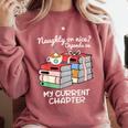 Christmas Book Lovers Naughty Or Nice Comfort Colors Sweatshirt Orchid