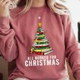 Christmas Book Tree All Booked For Xmas Comfort Colors Sweatshirt Orchid