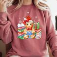 Christmas Gingerbread Man Reading Book Snowflake Teacher Comfort Colors Sweatshirt Orchid Christmas Gingerbread Man Reading Book Snowflake Teacher Comfort Colors Sweatshirt Orchid