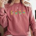 Christmas Library Gingerbread Man Books Lover Bookish Comfort Colors Sweatshirt Orchid Christmas Library Gingerbread Man Books Lover Bookish Comfort Colors Sweatshirt Orchid