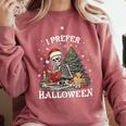 Christmas Outfit I Prefer Halloween Book Reading Skeleton Comfort Colors Sweatshirt Orchid Christmas Outfit I Prefer Halloween Book Reading Skeleton Comfort Colors Sweatshirt Orchid