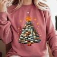 Christmas Tree Books Comfort Colors Sweatshirt Orchid