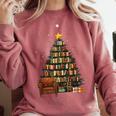 Christmas Tree Bookshelf Book Lover Library Comfort Colors Sweatshirt Orchid Christmas Tree Bookshelf Book Lover Library Comfort Colors Sweatshirt Orchid