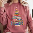Christmas Tree Made Of Books Librarian Reader Holiday Comfort Colors Sweatshirt Orchid Christmas Tree Made Of Books Librarian Reader Holiday Comfort Colors Sweatshirt Orchid