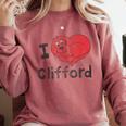 Clifford The Big Red Dog I Heart Clifford Childrens Books Comfort Colors Sweatshirt Orchid