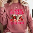 I Closed My Book To Be Here Valentines Book Lover Bookish Comfort Colors Sweatshirt Orchid