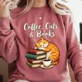Coffee Cats & Books Lover For Women & Girls Coffee Comfort Colors Sweatshirt Orchid Coffee Cats & Books Lover For Women & Girls Coffee Comfort Colors Sweatshirt Orchid