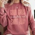 Coffee And Smut Good Girls Read Smutty Book Merch For Women Comfort Colors Sweatshirt Orchid