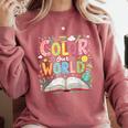 Color Our World Book Reading Program 2026 Summer Comfort Colors Sweatshirt Orchid