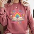 Color Our World Summer Reading 2025 Rainbow Art Book Comfort Colors Sweatshirt Orchid