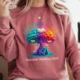 Color Our World Summer Reading 2025 Tree Book Lover Camping Comfort Colors Sweatshirt Orchid Color Our World Summer Reading 2025 Tree Book Lover Camping Comfort Colors Sweatshirt Orchid