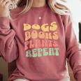 Colorful Dogs Books Plants Repeat Comfort Colors Sweatshirt Orchid